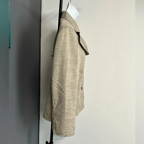 Kasper Blazer Women’s Size 12 Khaki Button 3/4 Flip Cuff Sleeve Corporate Preppy - Picture 4 of 14